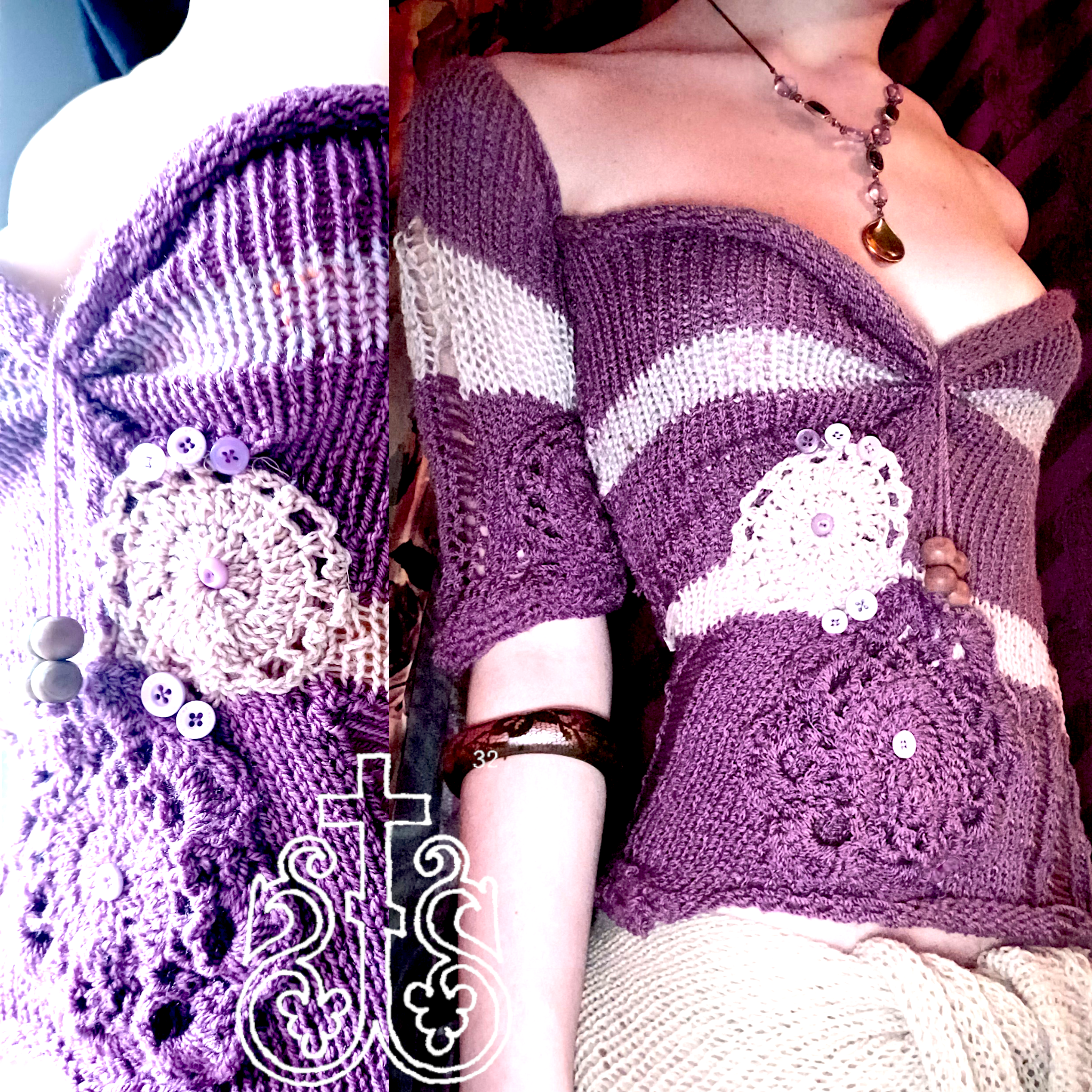 purple mandala 3/4 sleeve